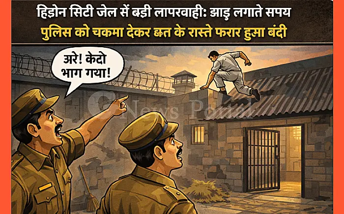 हिंडौन सिटी जेल में बड़ी लापरवाही: झाड़ू लगाते समय पुलिस को चकमा देकर छत के रास्ते फरार हुआ बंदी