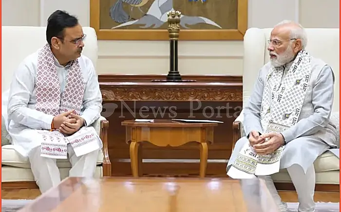 पीएम मोदी से मिले सीएम भजनलाल शर्मा: एक घंटे तक हुई अहम मुद्दों पर चर्चा, प्रवासी दिवस का न्योता