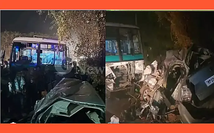 निजी बस और कार की भिड़ंत में पांच की मौत का मामला, पोस्टमार्टम पूरा