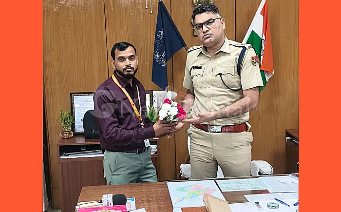 गंगापुर सिटी के पत्रकार ने सवाई माधोपुर SP से की सौजन्य मुलाकात