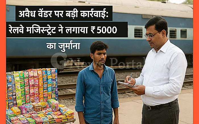अवैध वेंडर पर बड़ी कार्रवाई: रेलवे मजिस्ट्रेट ने लगाया ₹5000 का जुर्माना