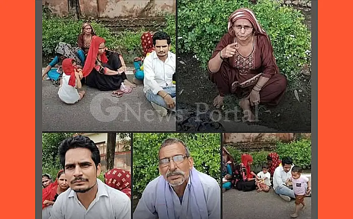 मंत्री_के_रिश्तेदारों_की_दबंगई : जमीन हड़पने का आरोप, पीड़ित परिवार ने दिया धरना