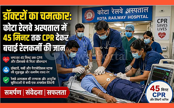 डॉक्टरों का चमत्कार: कोटा रेलवे अस्पताल में 45 मिनट तक CPR देकर बचाई रेलकर्मी की जान