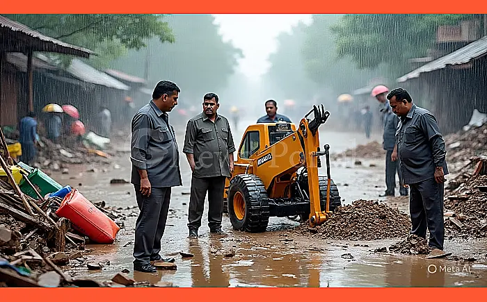टोडाभीम में बारिश से हाहाकार: जिला कलेक्टर और एसपी ने संभाला मोर्चा, JCB लेकर पहुंचे मौके पर