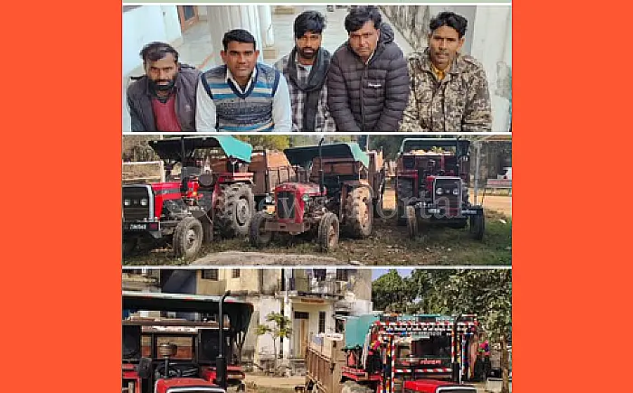 खनन माफियाओं पर पुलिस का शिकंजा: बालघाट पुलिस ने अवैध पत्थरों से भरी 5 ट्रैक्टर-ट्रालियां की जब्त, 5 चालक गिरफ्तार