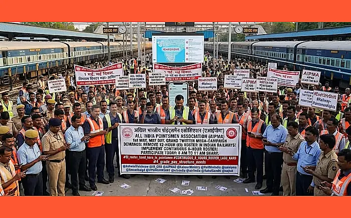 मजदूर दिवस पर गरजे रेल कर्मचारी: अपनी मांगों को लेकर पॉइंट्समैनों ने किए 20 हजार से अधिक ट्वीट