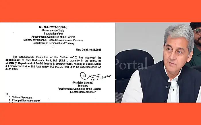 राजस्थान के मुख्य सचिव सुधांश पंत का अचानक दिल्ली ट्रांसफर! सामने आए ये बड़े कारण