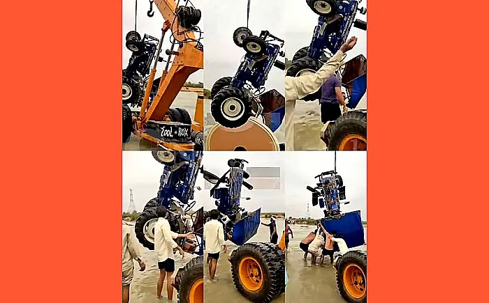 चिंताजनक_मामला: बयाना में जर्जर पुलिया और बढ़ता जलस्तर बना मुसीबत, कलसाड़ा-रीजवास मार्ग पर पलटा ट्रैक्टर